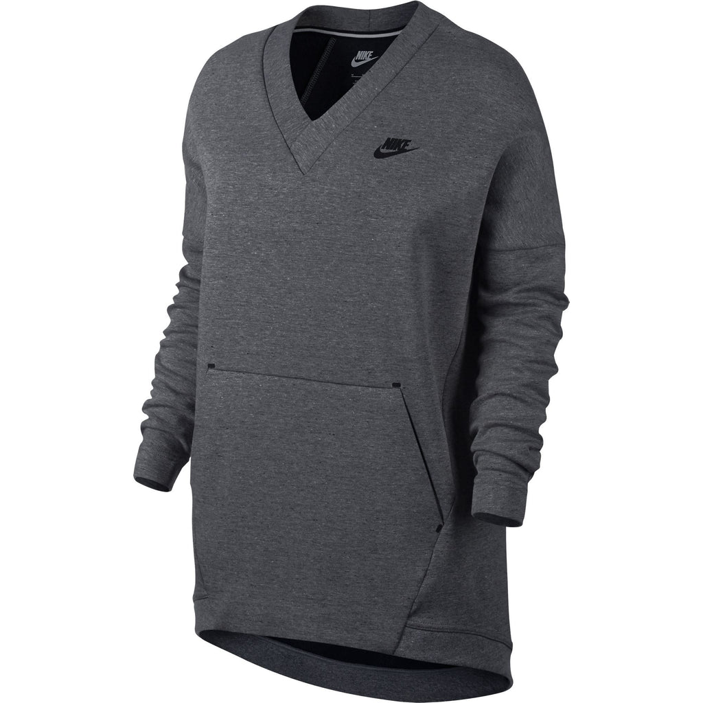 Nike Sportswear Tech Fleece Women's V-Neck Sweatshirt Grey/Black