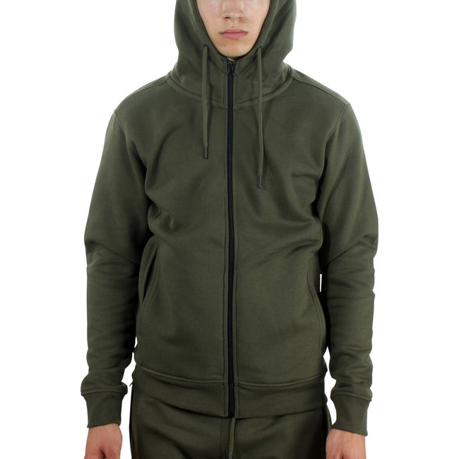 Jordan Craig Fleece Men's Casual Fashion Full Zip Hoodie Army Green
