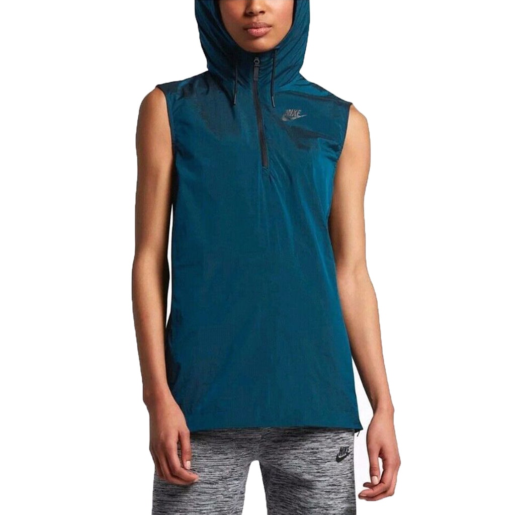 Nike Sportswear Tech Hypermesh Sleeveless Hooded Women's Vest Navy