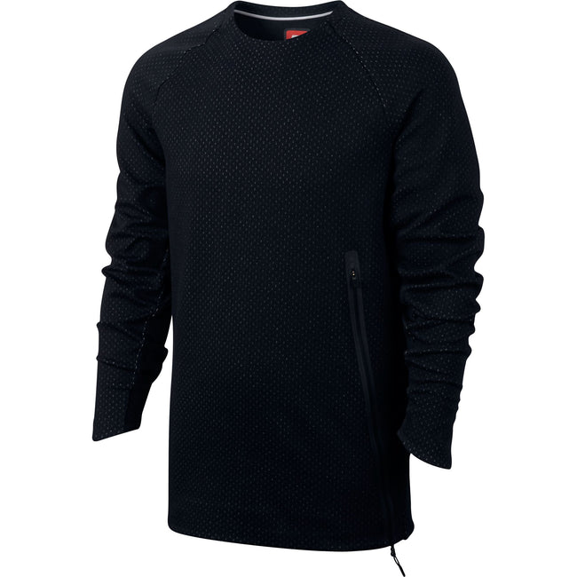 Nike Tech Fleece Crew Neck Men's Casual Fashion Warm Sweatshirt Black 846348-010 (Size 2X)