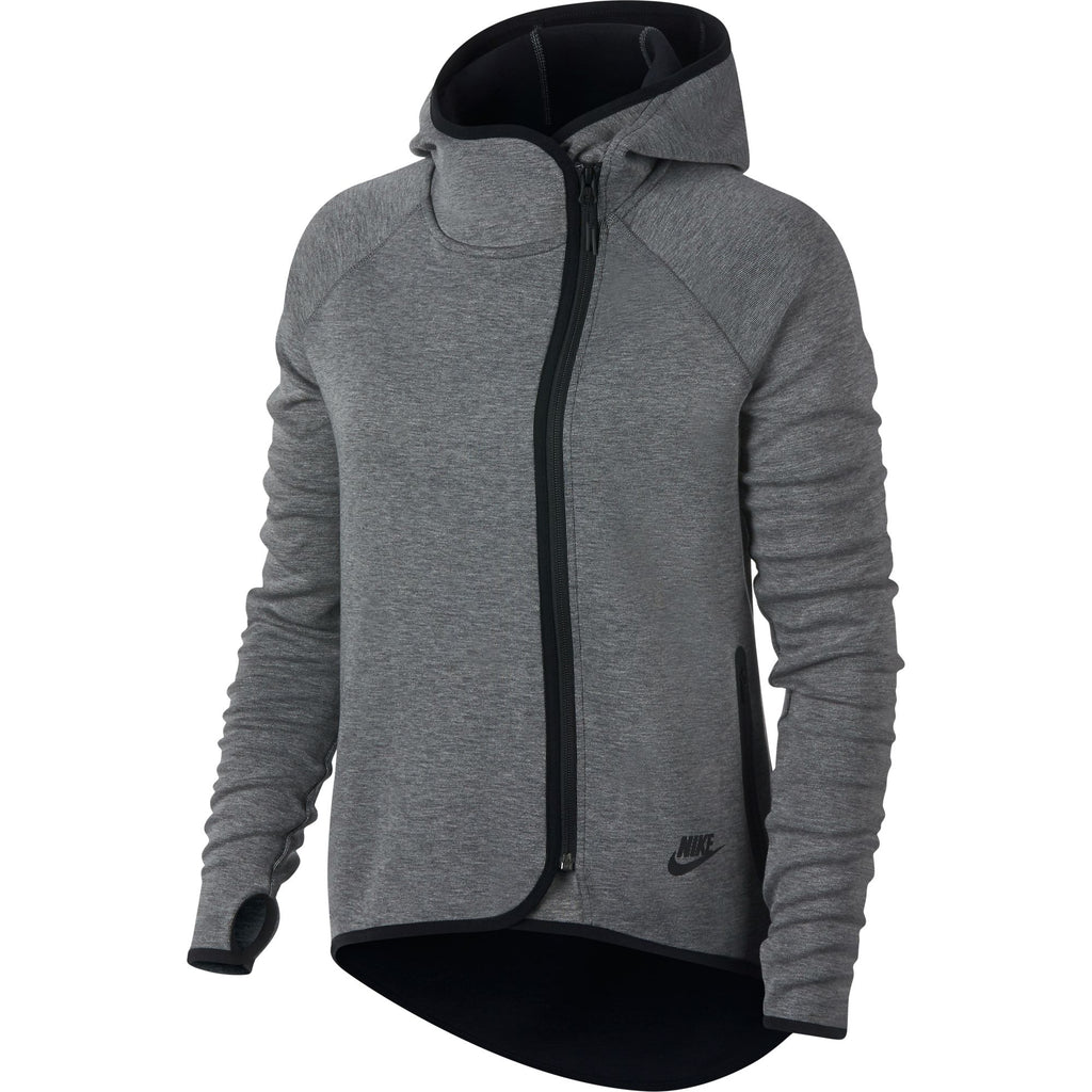 Nike Sportswear Tech Fleece Women's Full Zip Cape Hoodie Carbon Heather-Black