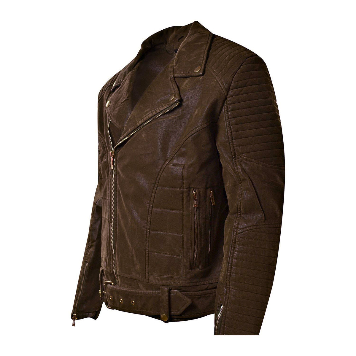 Jordan Craig Suede Biker Men's Moto Jacket Espresso Brown