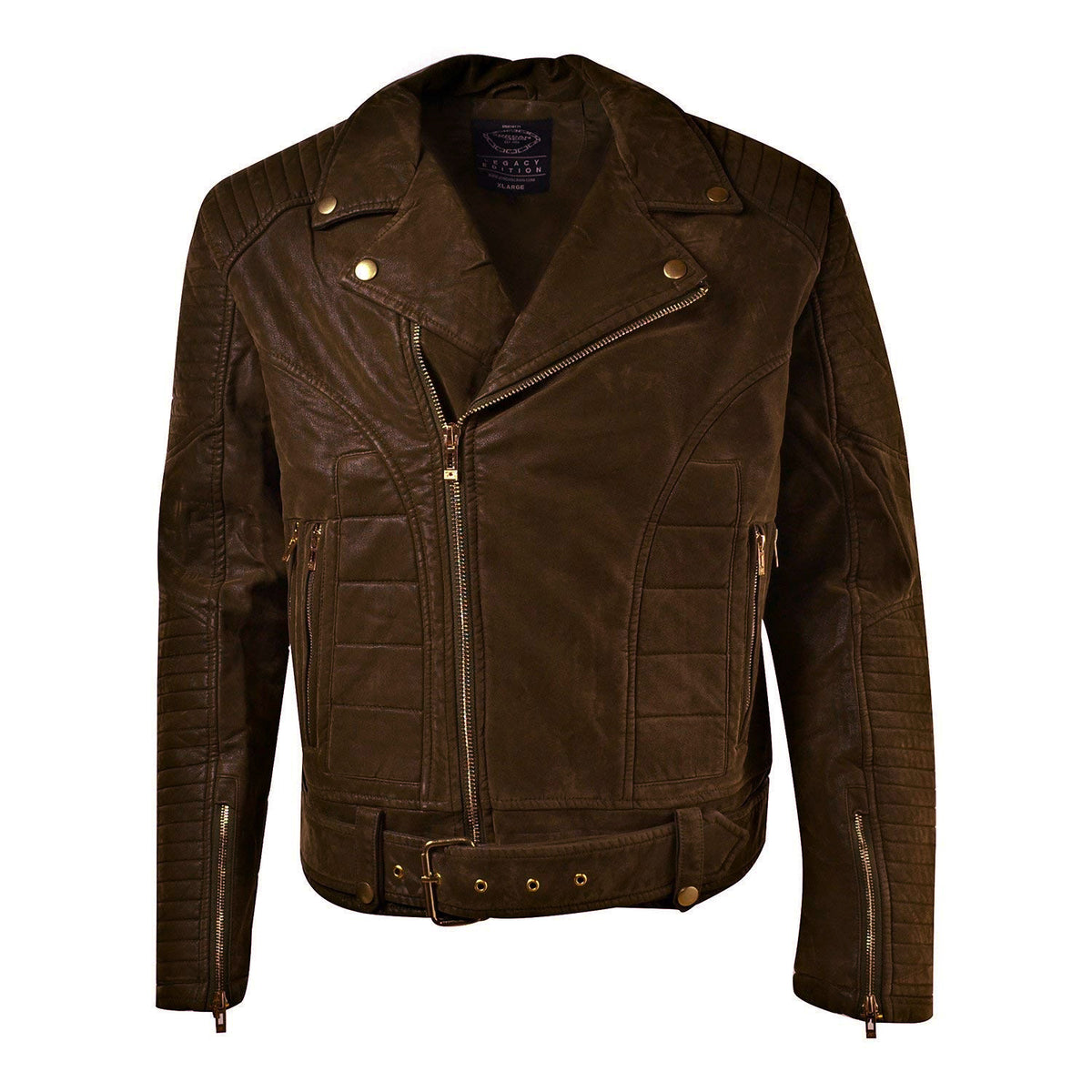 Jordan Craig Suede Biker Men's Moto Jacket Espresso Brown