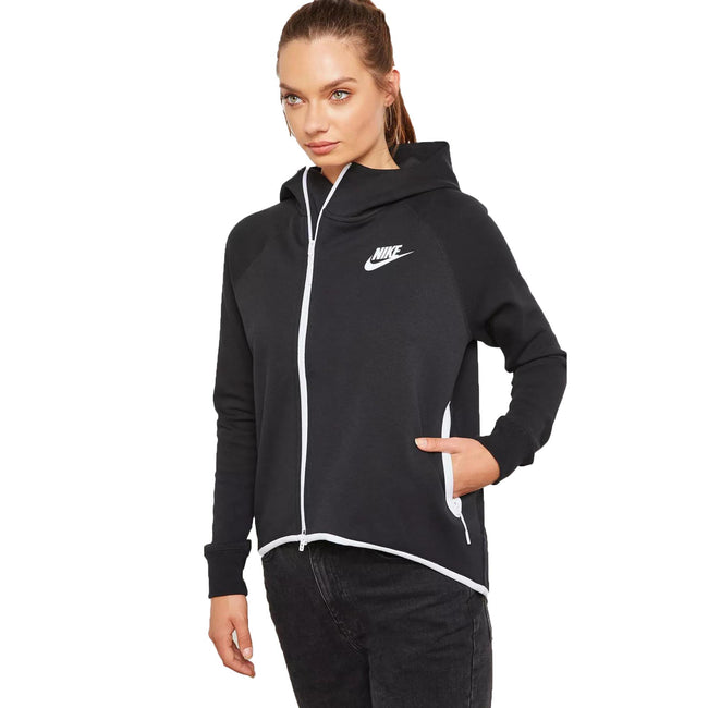 Nike Sportswear Tech Fleece Women's Full Zip Cape Hoodie Black-White
