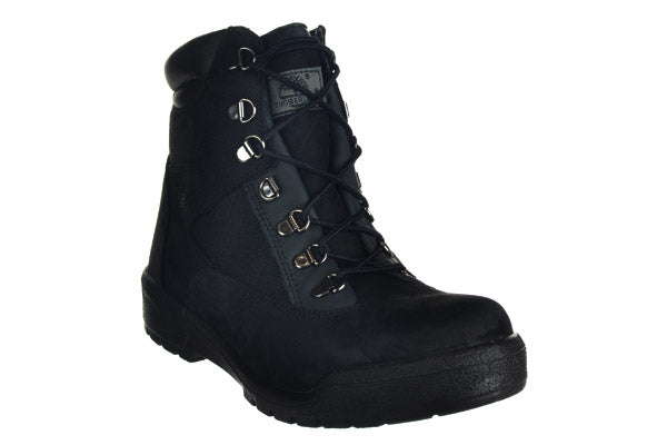 Timberland Men's 6 Inch Field Boots Outdoor Shoes Black Nubuck Rubber Sole