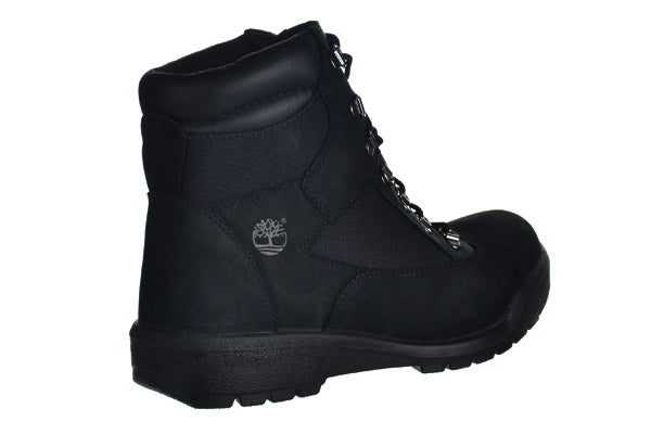 Timberland Men's 6 Inch Field Boots Outdoor Shoes Black Nubuck Rubber Sole