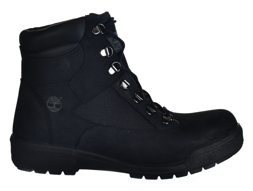 Timberland Men's 6 Inch Field Boots Outdoor Shoes Black Nubuck Rubber Sole