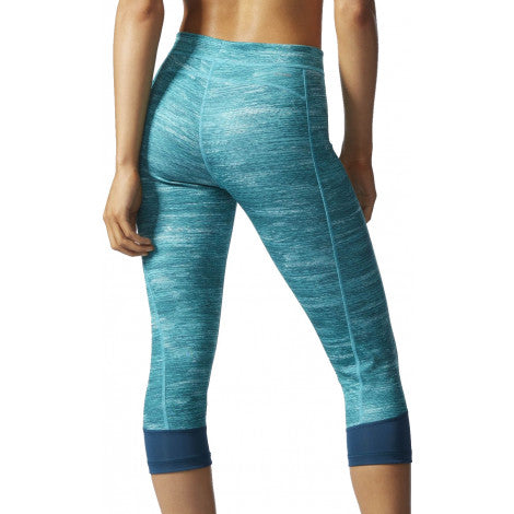 Adidas Techfit Printed Heather Women's Capris Green/Silver