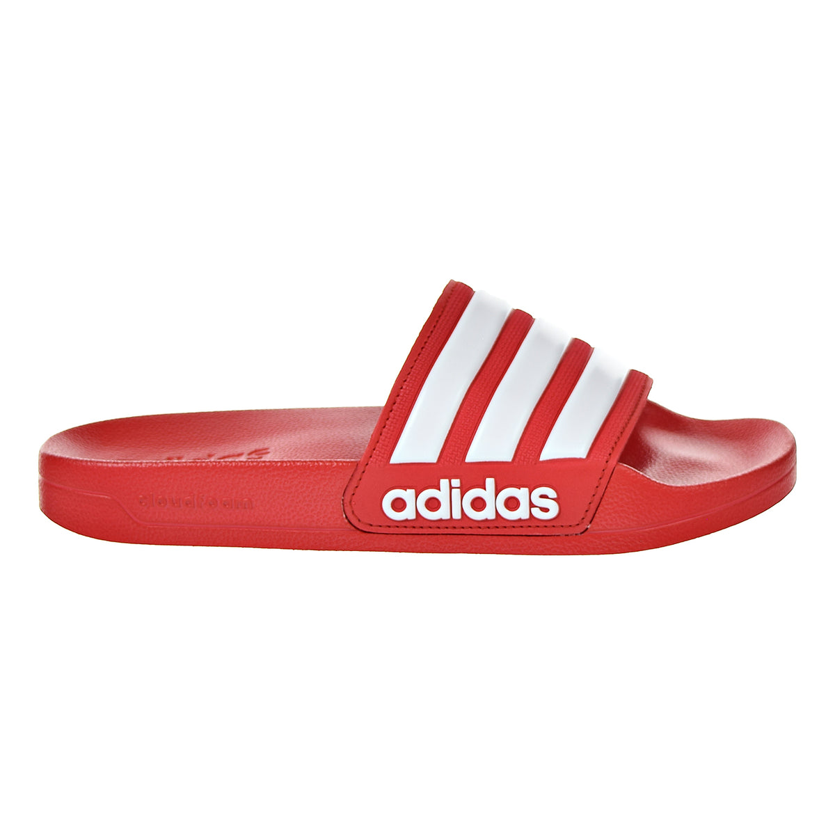 Adidas Adilette Cloudfoam Mens Slides Scarlet/White