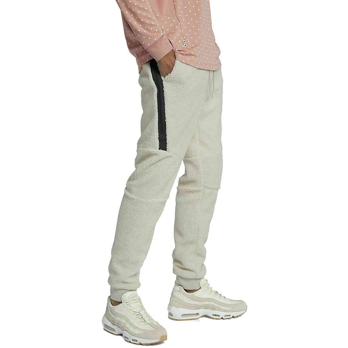 Nike Men's Sportswear Tech Fleece Sherpa Joggers Pants Light Bone aq2769-072