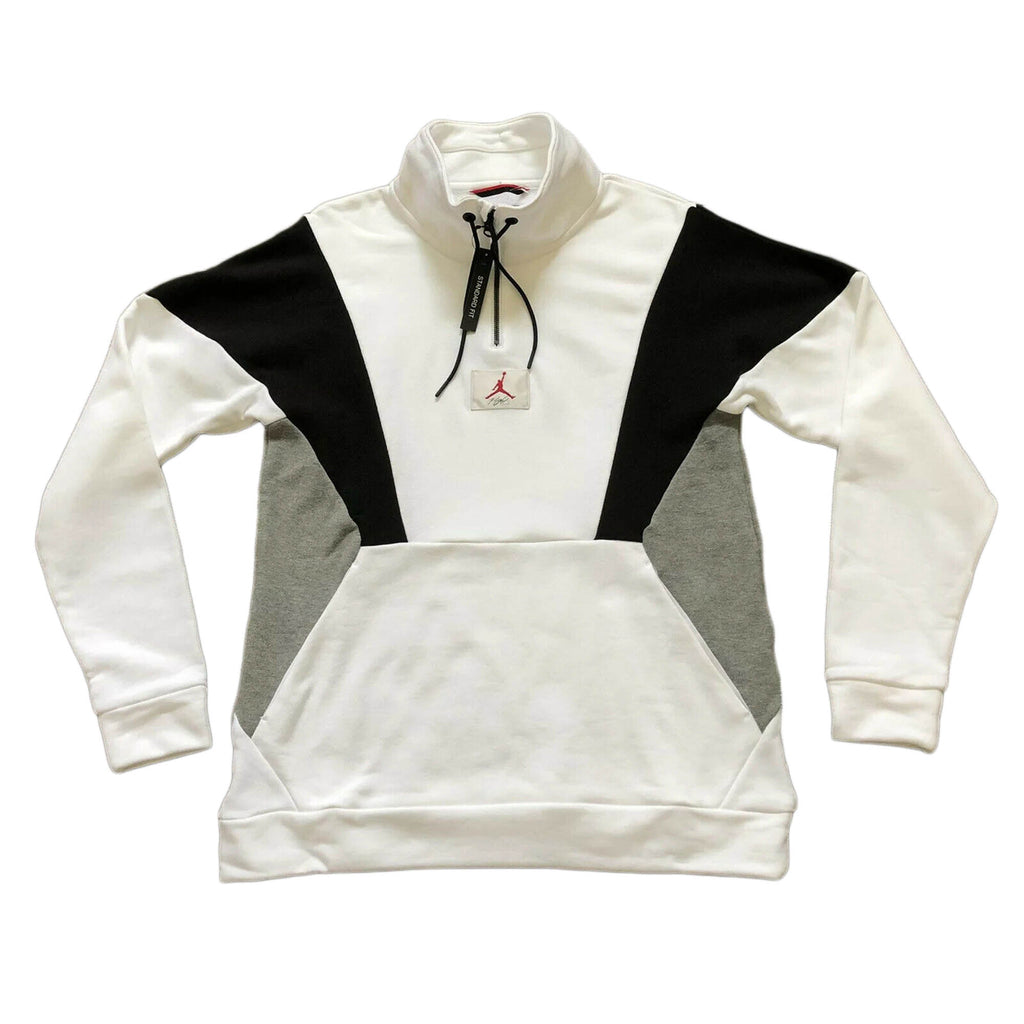 Jordan Jumpman Flight Loop 1/4 Zip Men's Pullover Sweater White-Black