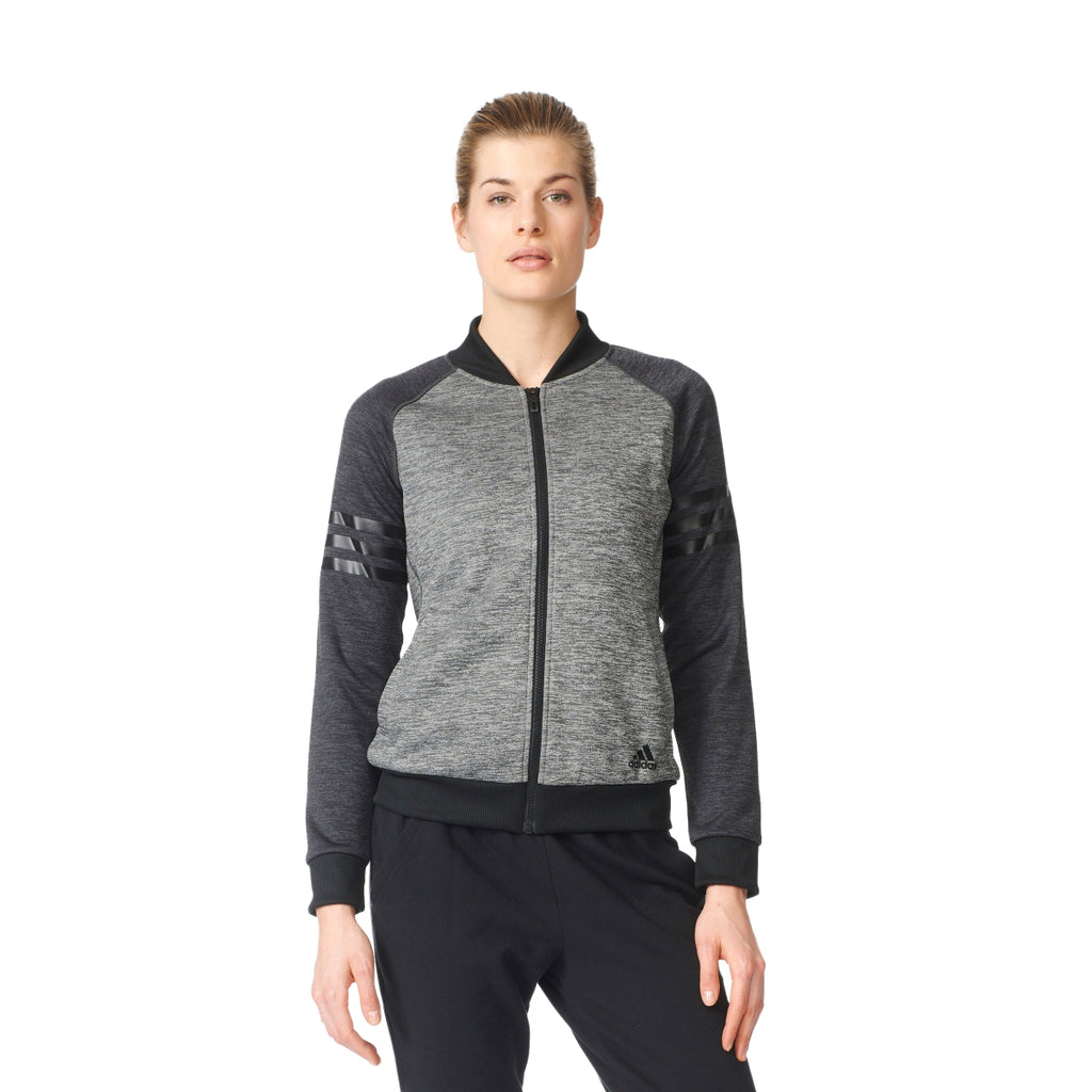 Adidas Women's Team Issue Jacket Fleece Dark Grey/Utility Black