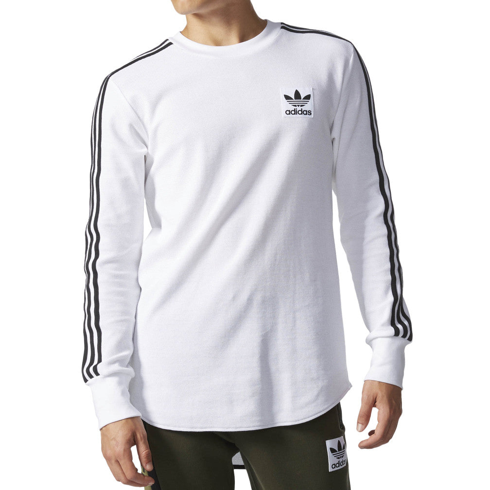 Adidas Originals Brand Waffle Men's LongsleeveThermal Shirt White/Black