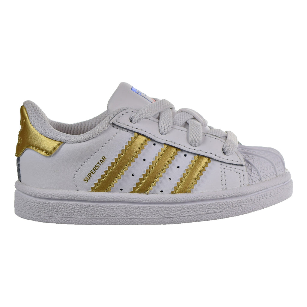Adidas Superstar Toddler Shoes White-Metallic Gold-Blue-Scarlet