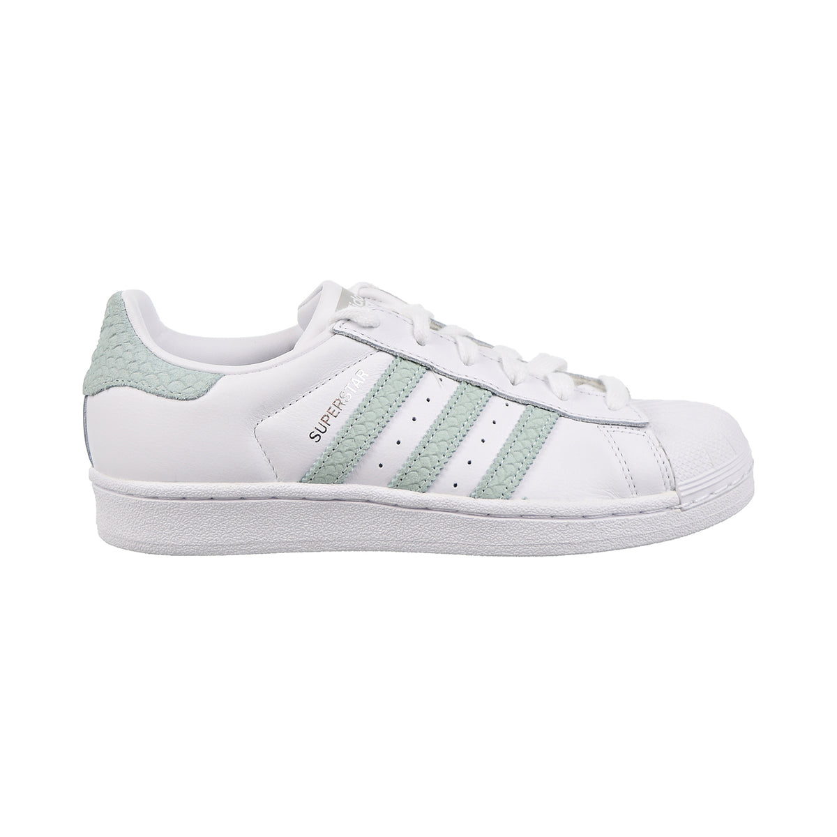 Adidas Superstar Womens Shoes Footwear White/Ash Green/Silver Metallic