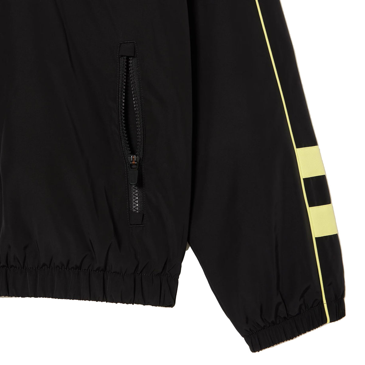 Lacoste Contrast Detail Water Resistant Zipped Taffeta Men's Jacket Black-Yellow