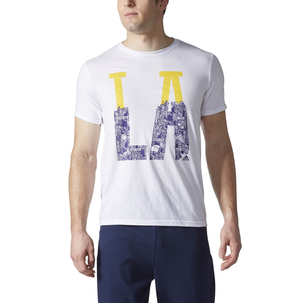 Adidas Originals Los Angeles Men's Training T-Shirt White/Sunshine/Purple