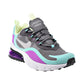 Nike Air Max 270 React Big Kid's Shoes Gunsmoke-Aurora-Hyper Violet