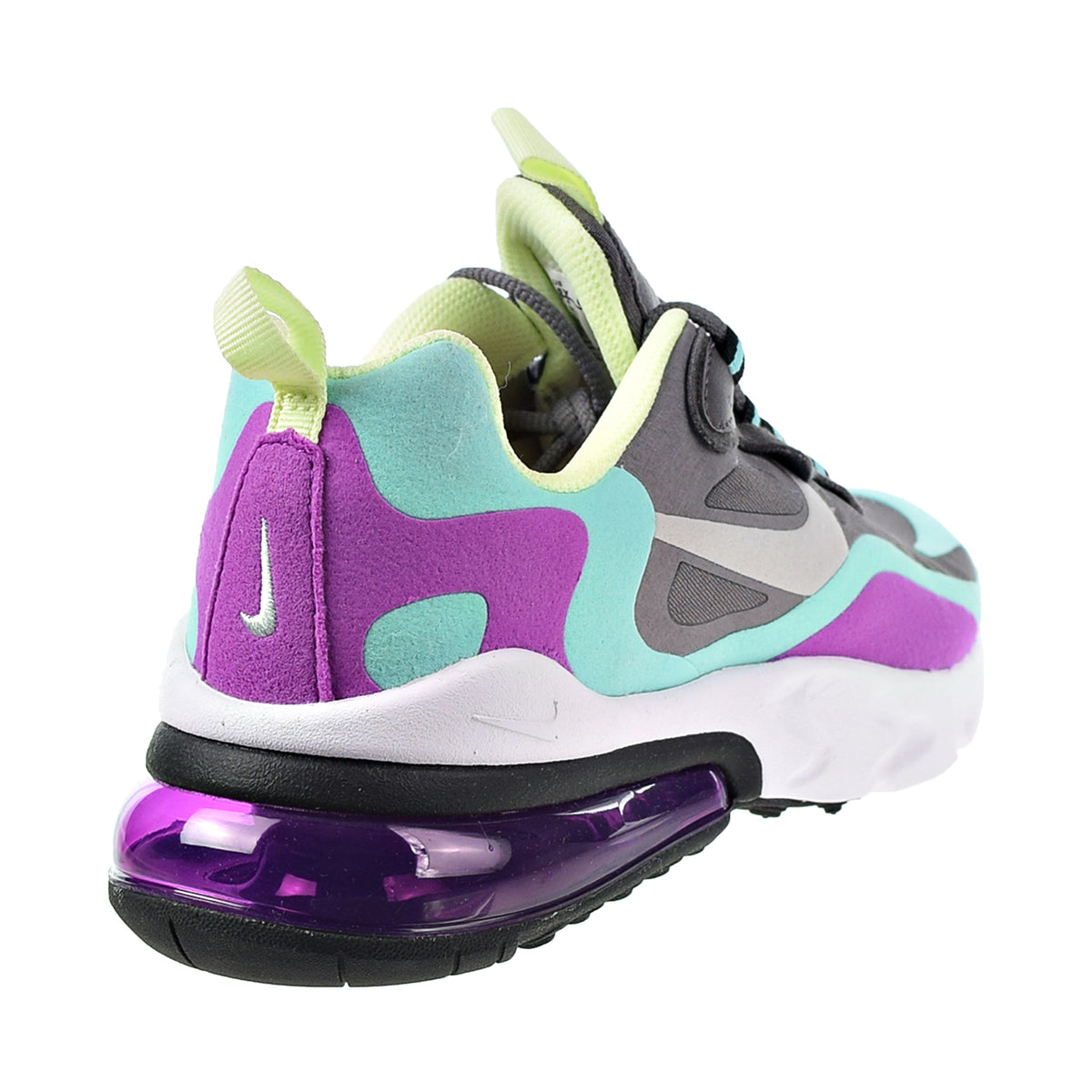 Nike Air Max 270 React Big Kid's Shoes Gunsmoke-Aurora-Hyper Violet