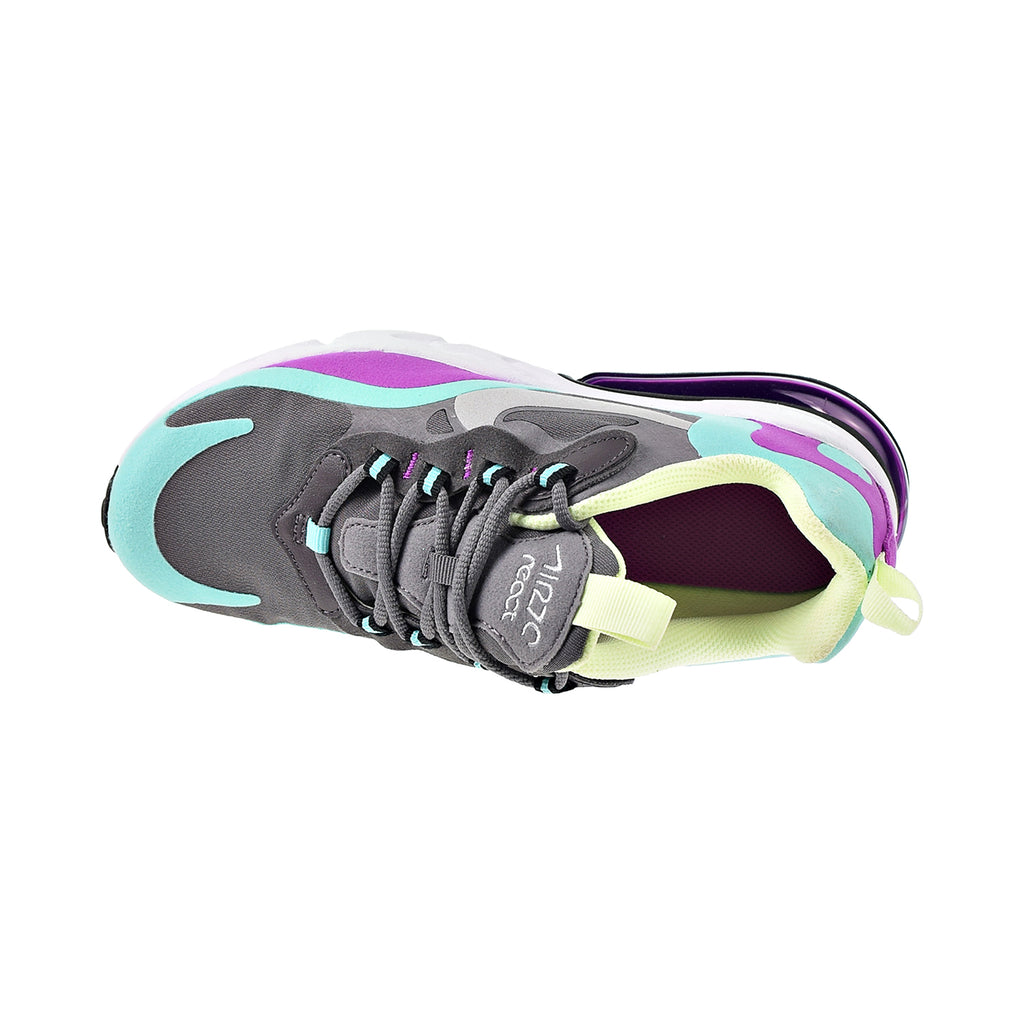 Nike Air Max 270 React Big Kid's Shoes Gunsmoke-Aurora-Hyper Violet