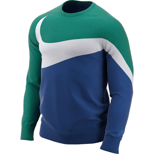 Nike Big Swoosh Retro Men's Crew T-shirt Blue-Green  