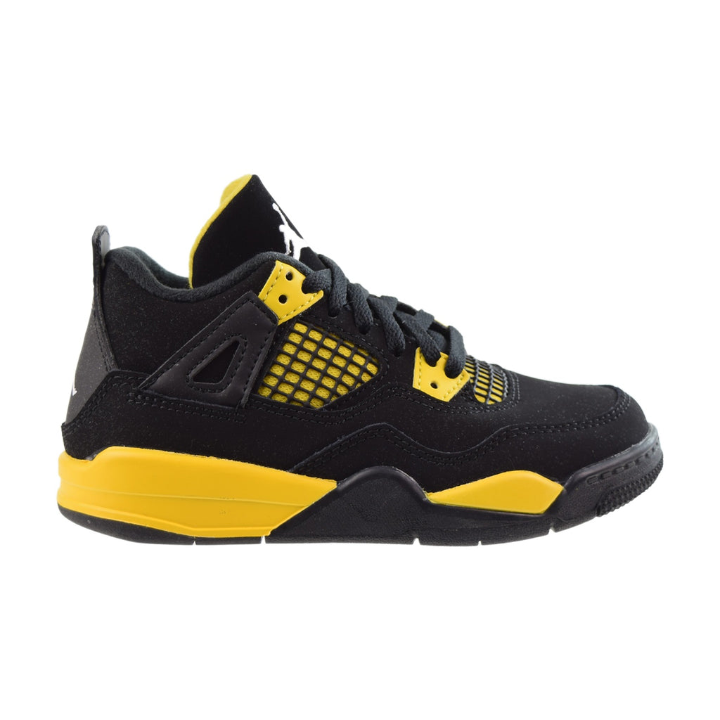 Air Jordan 4 Retro (PS) "Thunder"  Little Kids' Shoes Black-Tour Yellow