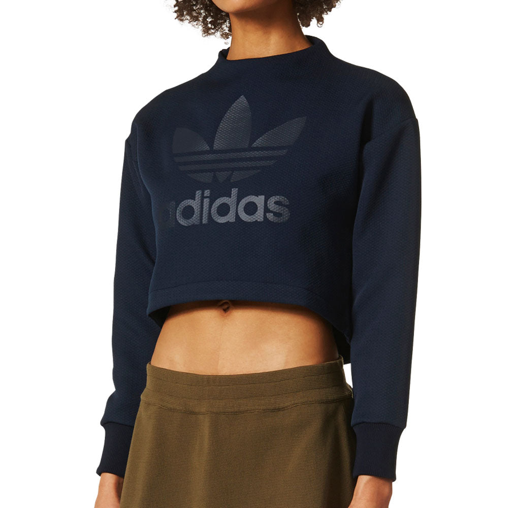 Adidas Originals Women's Longsleeve Cropped Sweatshirt Legend Ink
