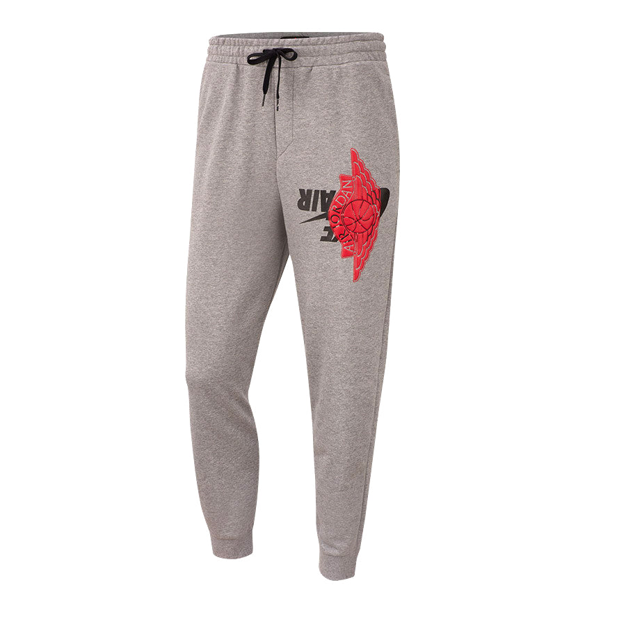 Jordan Men's Jumpman Wings Classic Fleece Jogger Pants Carbon Heather-Gym Red