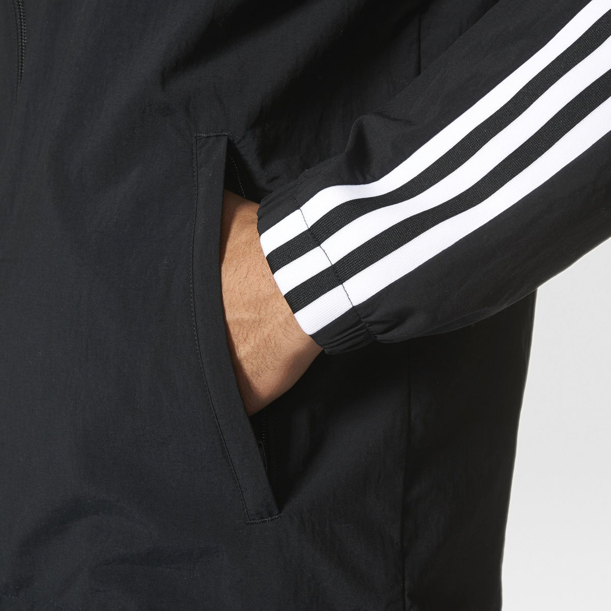 Adidas Originals 3-Stripes Windbreaker Men's Track Top Black/White