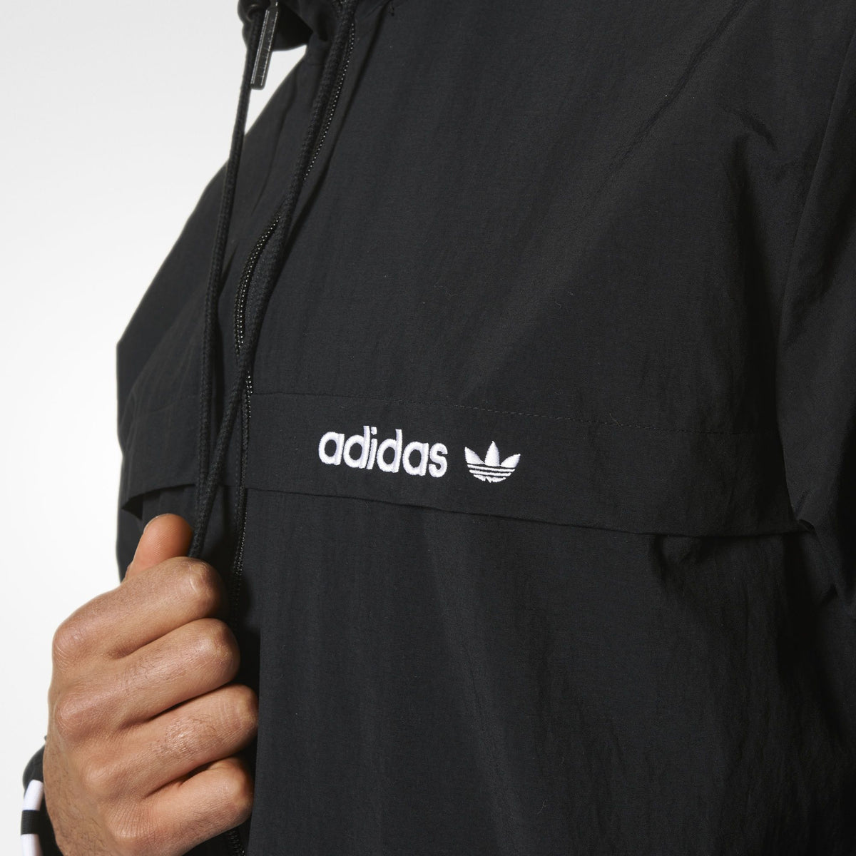Adidas Originals 3-Stripes Windbreaker Men's Track Top Black/White