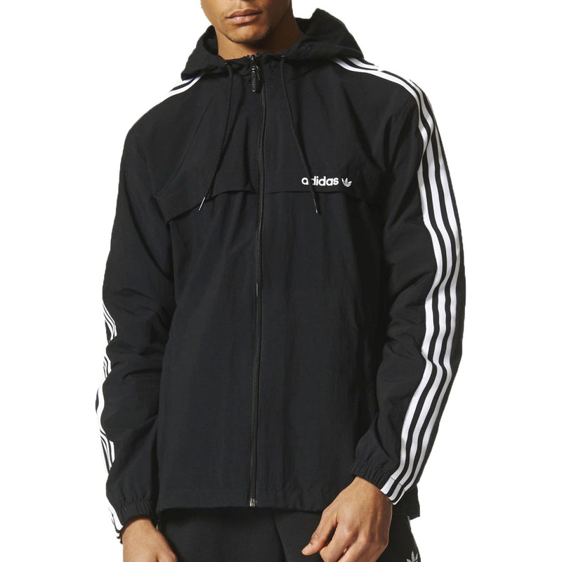 Black Adidas Originals 3 Stripe Windbreaker Men s Size XXL