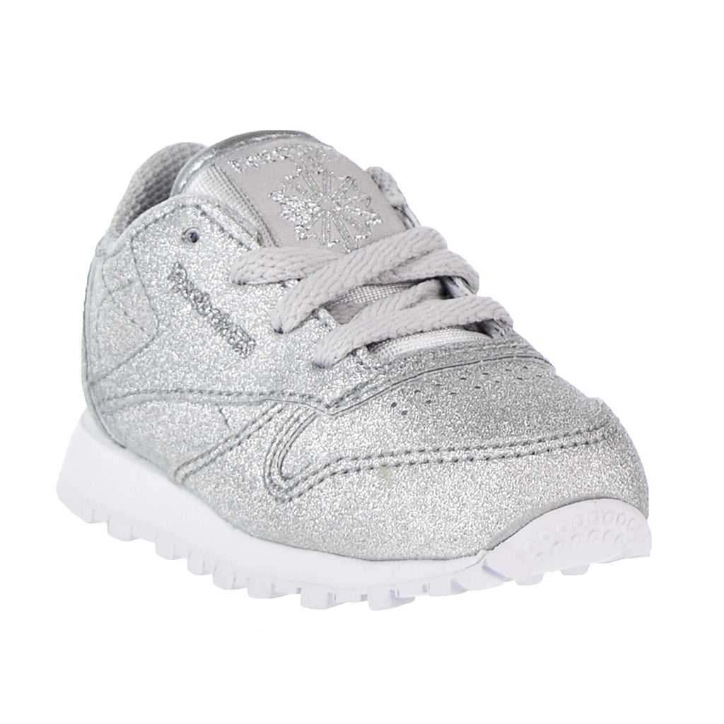 Leather Syn Toddler's Shoes Silver Metallic/Snow Grey/W