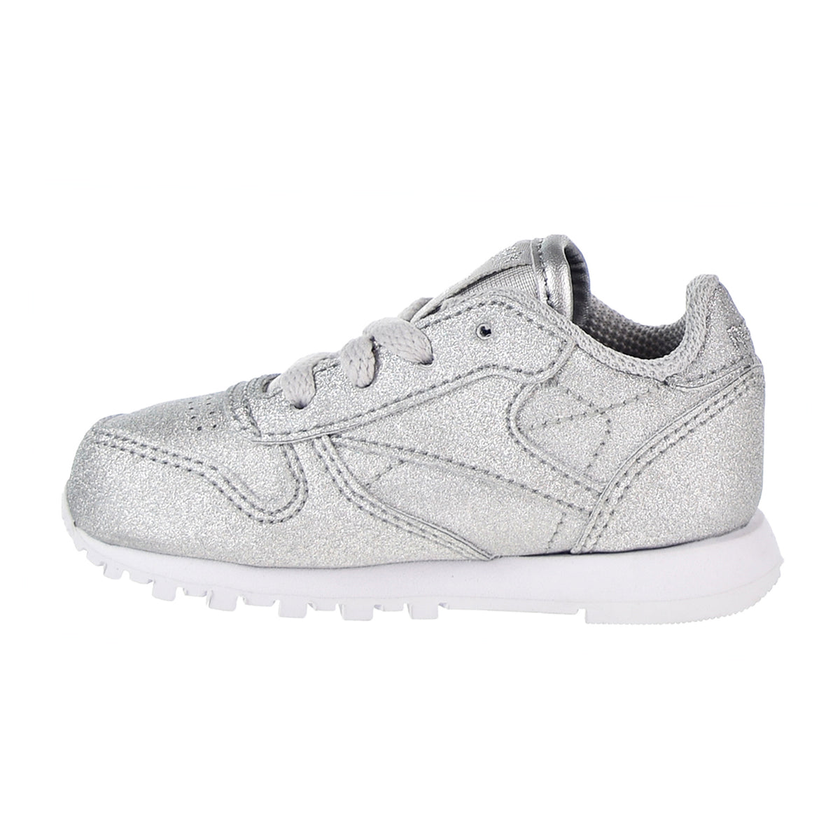 Reebok Classic Leather Syn Toddler's Shoes Silver Metallic/Snow Grey/White