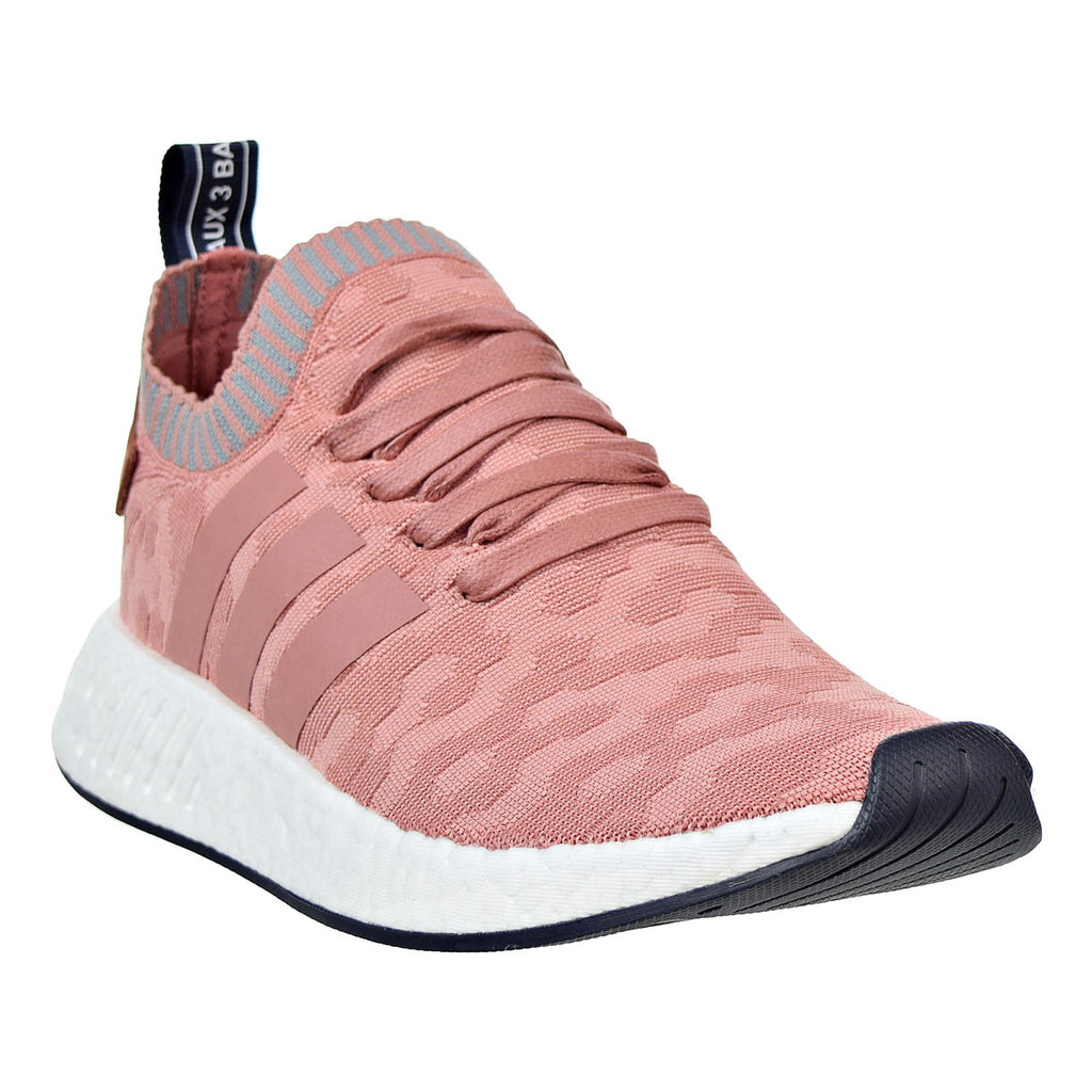 Adidas originals nmd_r2 leather-trimmed primeknit sneakers Clearance