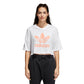 Adidas Women's Originals Trefoil Crop Tee White/Chalk Coral