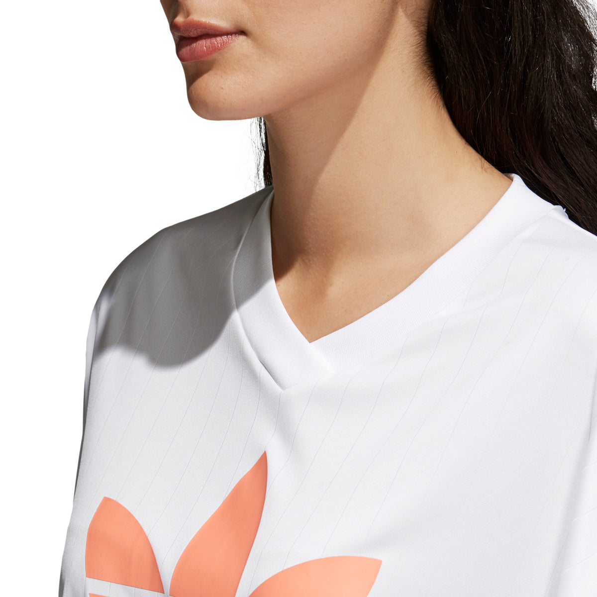 Adidas Women's Originals Trefoil Crop Tee White/Chalk Coral