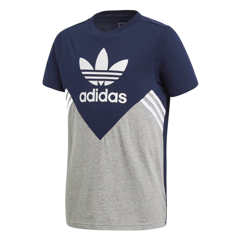 Adidas Originals Youth Fleece Tee Collegiate Navy/Medium Grey Heather/White