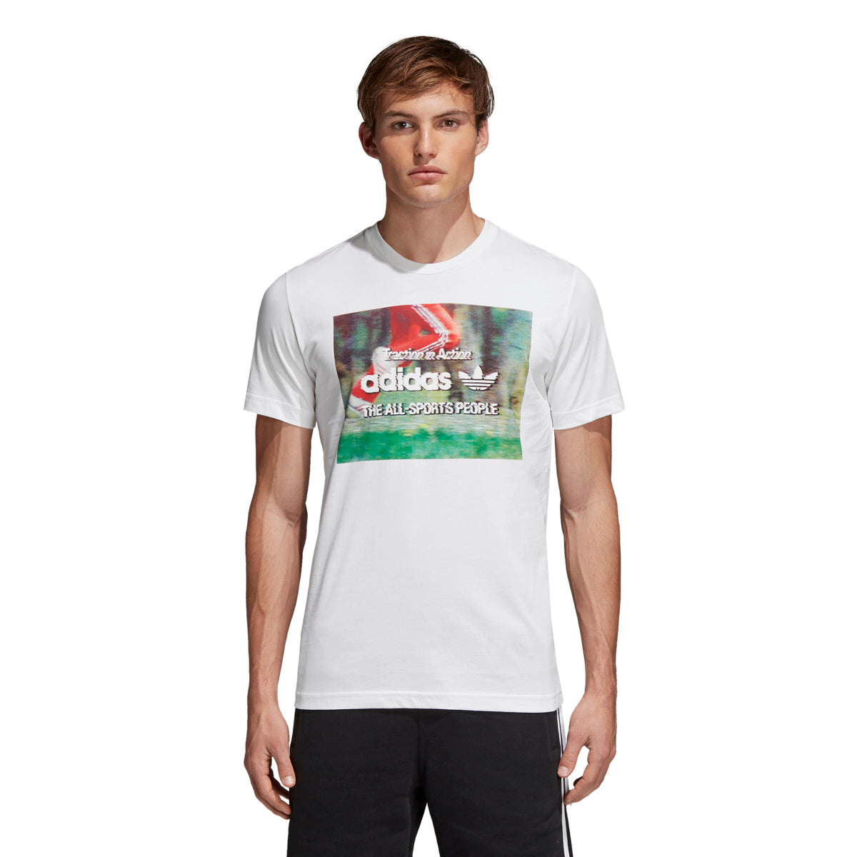 Adidas Men's Originals Traction In Action Photo Tee White/Multicolor