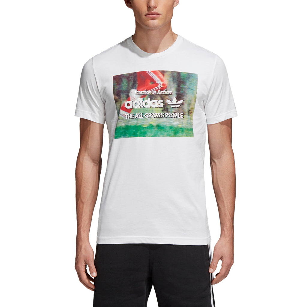 Adidas Men's Originals Traction In Action Photo Tee White/Multicolor