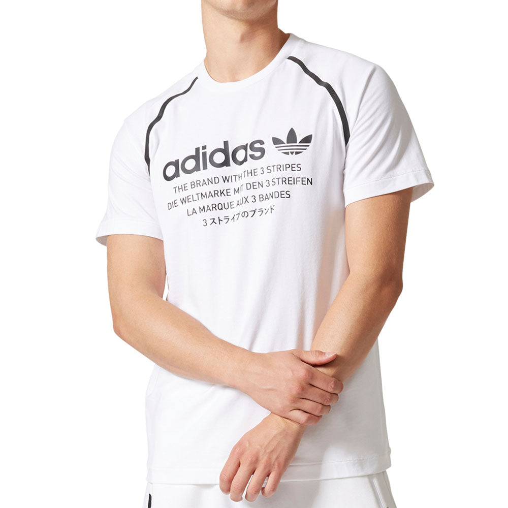 White/Black Men\'s Originals Adidas Sleeve Short T-Shirt