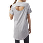 Reebok Classic Sportswear Women's Open Back T-Shirt Dress Medium Grey Heather
