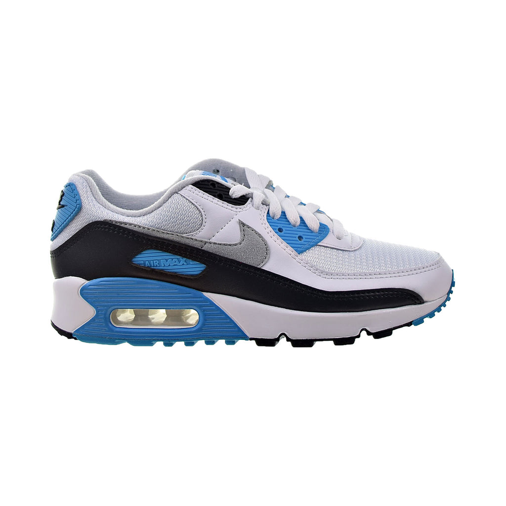 Nike Air Max 90 Men's Shoes White-Black-Grey-Laser Blue
