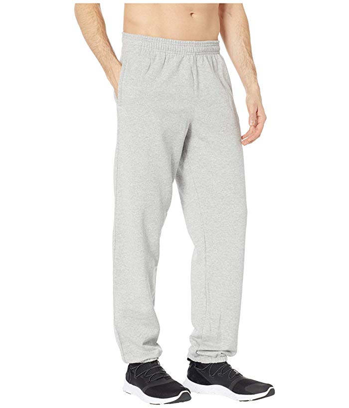 Champion Men's Powerblend Fleece Relaxed Bottom Pants Oxford Grey