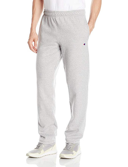 Champion Men's Powerblend Fleece Relaxed Bottom Pants Oxford Grey