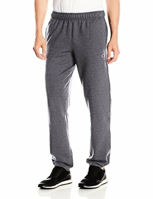 Champion Men's Powerblend Fleece Relaxed Bottom Pants Granite Heather