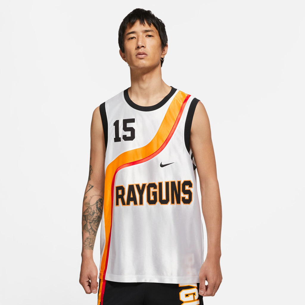 Nike Roswell Rayguns Vince Carter Basketball Men's Jersey White-Gold-Orange