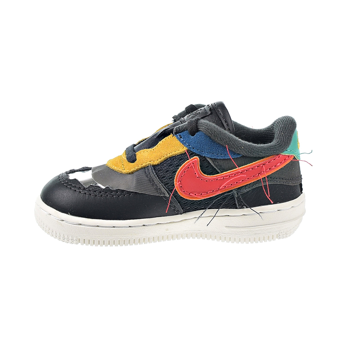 Nike Air Force 1 Black History Month Baby Toddler Shoes Dark Smoke Grey-Track Red