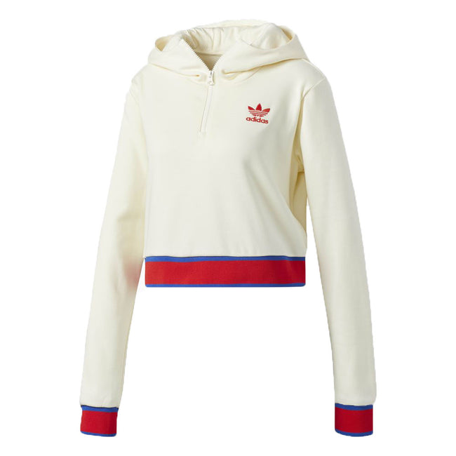 Adidas Originals Embellished Arts Women's Cropped Hoodie Cream White