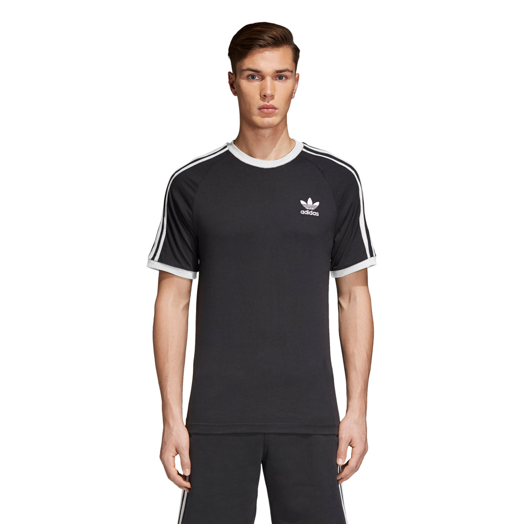 Adidas Originals T-Shirt Casual Fashion Men\'s 3-Stripes Black/White
