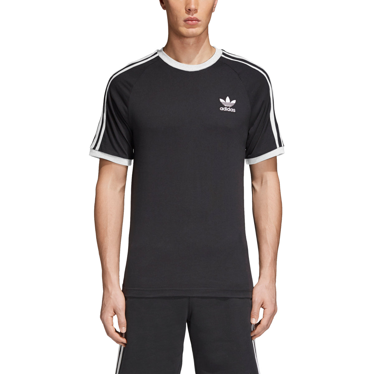 Adidas Originals 3-Stripes Men's Fashion Casual T-Shirt Black/White